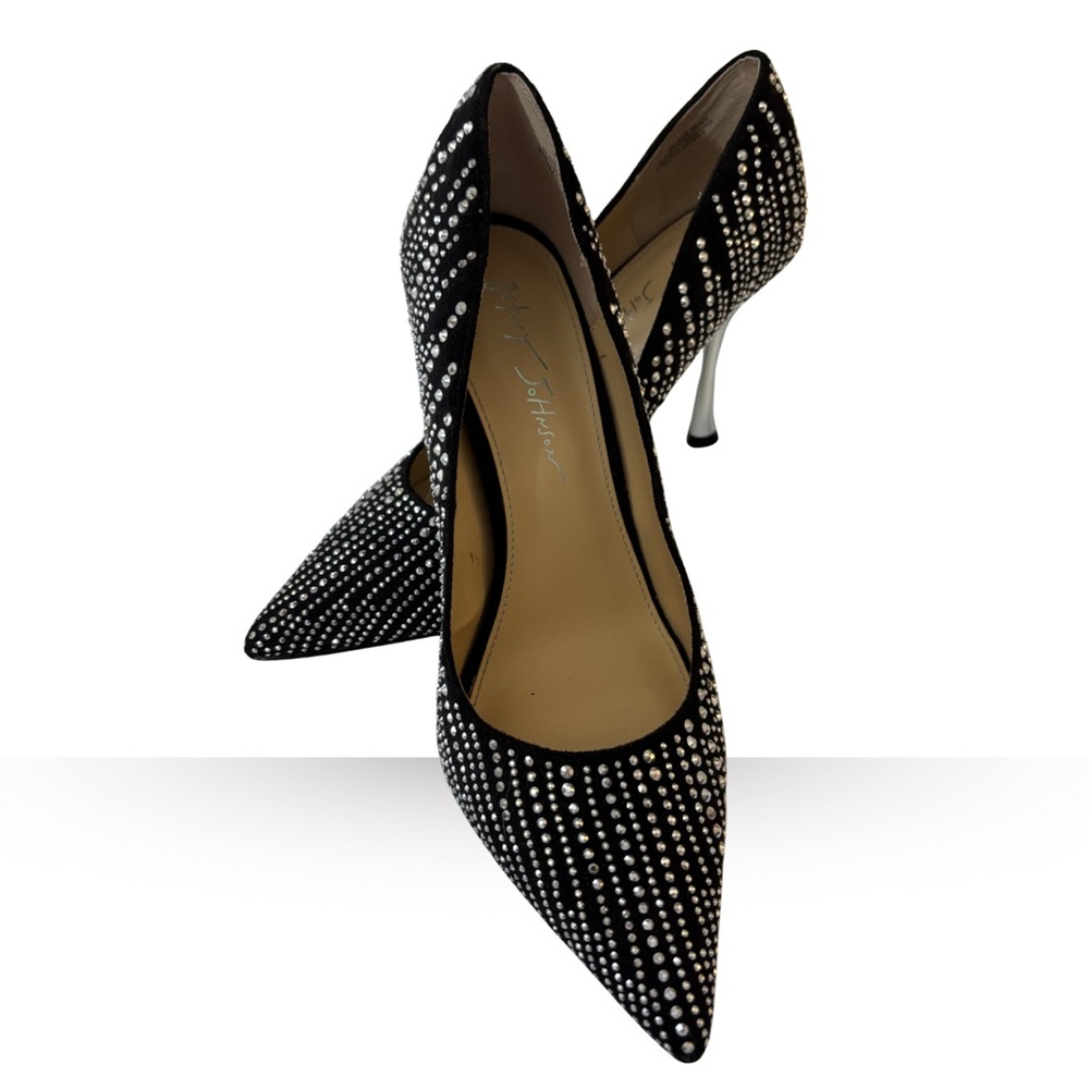 Betsey Johnson Black Heels with Silver Accents